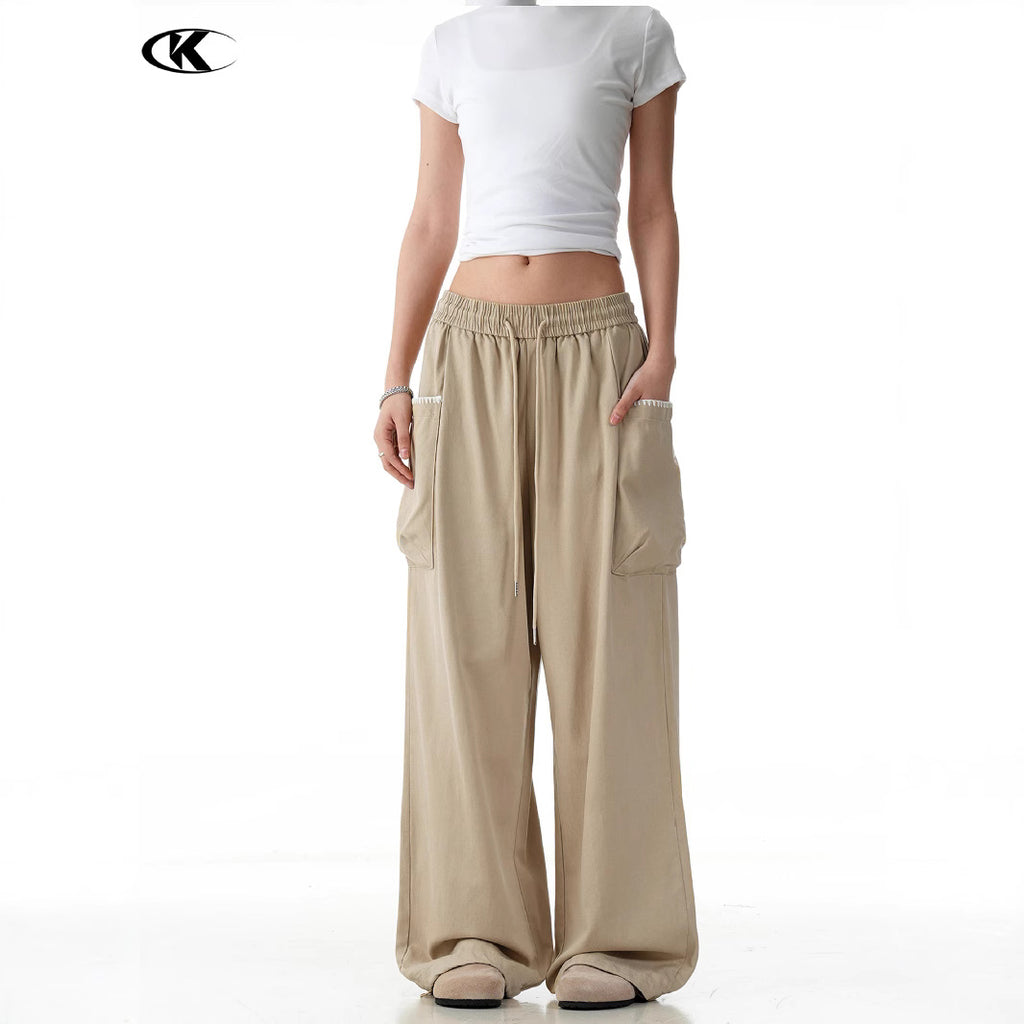 11KN Retro Cool Drawstring Straight Casual Pants