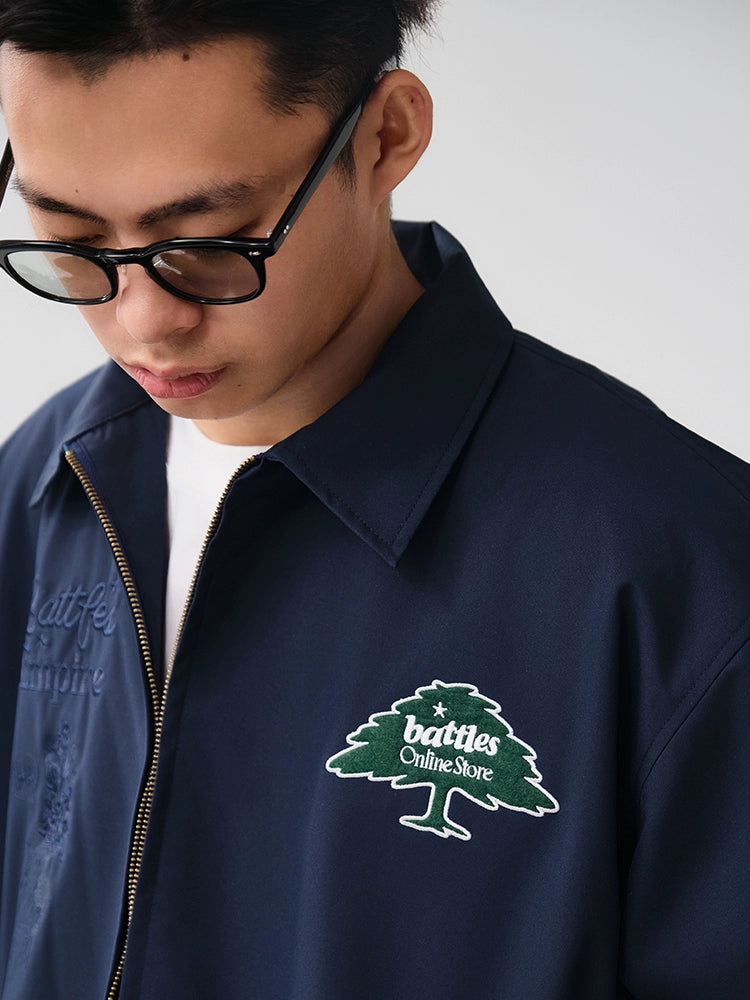 Battles Windproof Water-proof Embroidered Vintage Loose Jacket