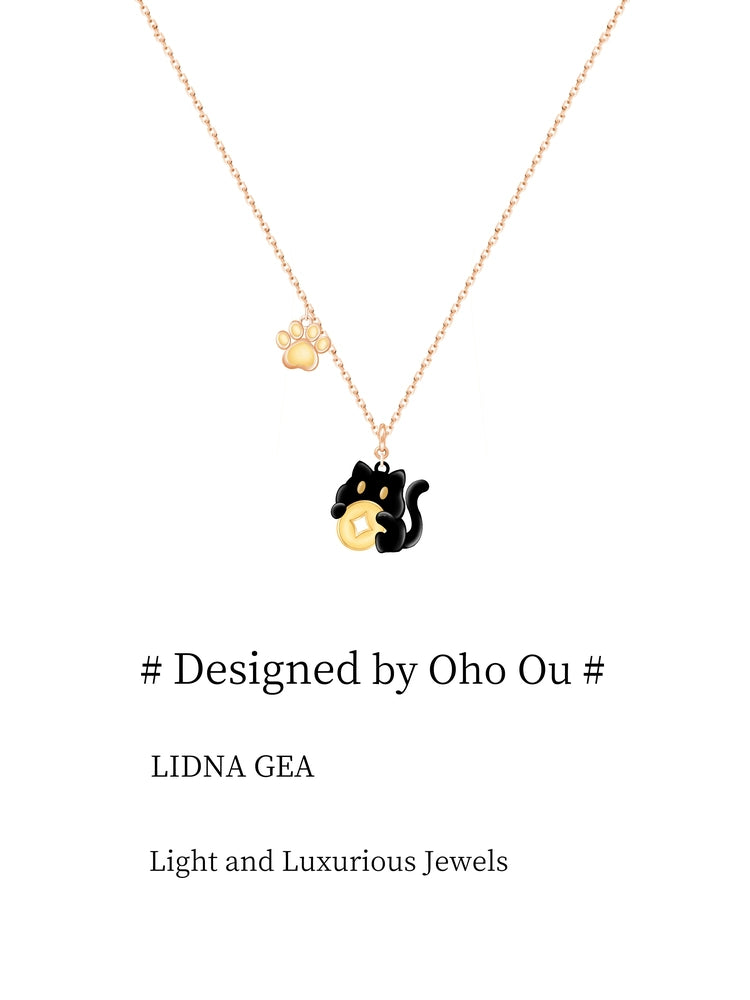 Oho Ou Money Cat Necklace