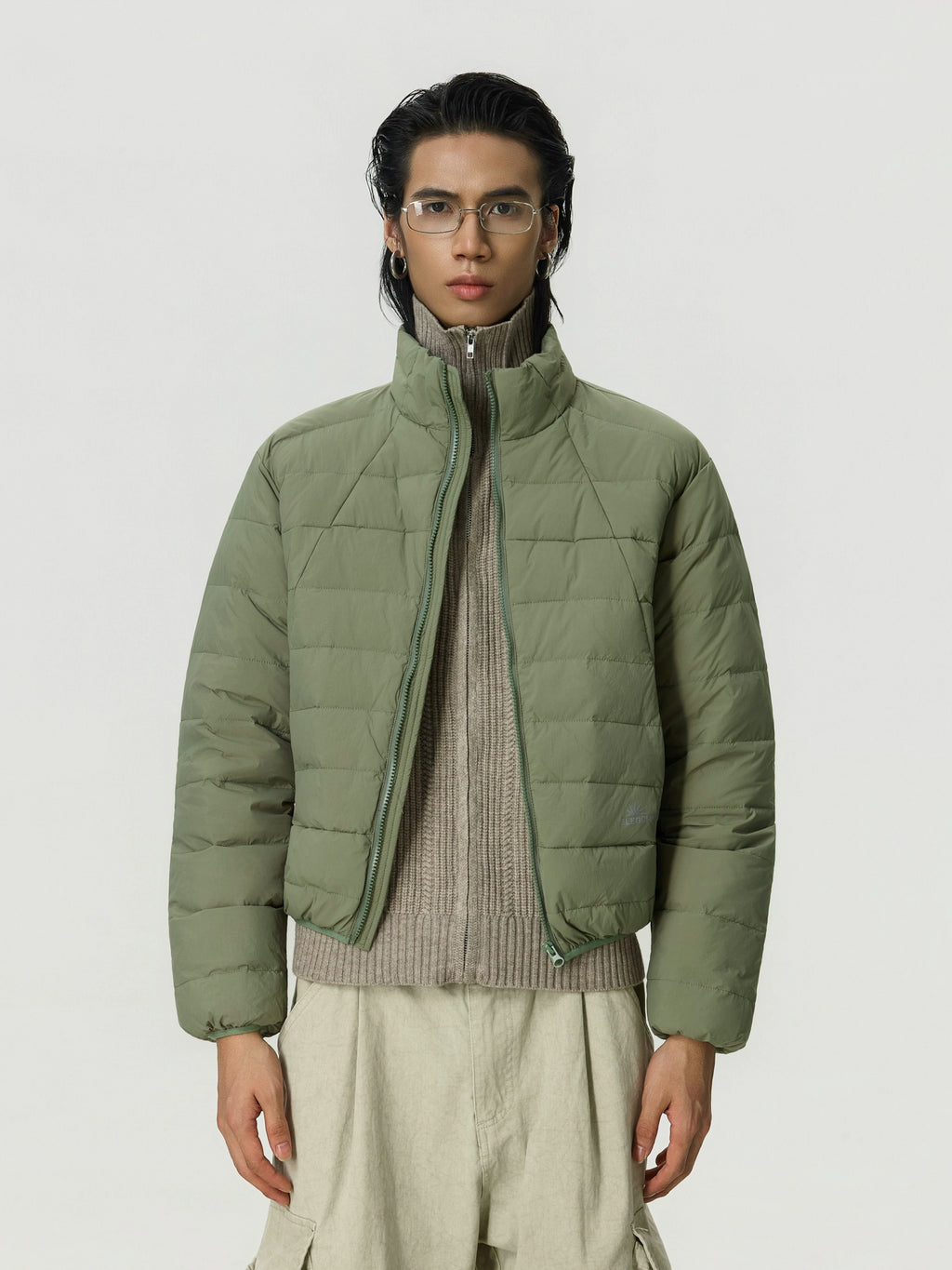 BTSG Retro Stand-up Collar Down Jacket