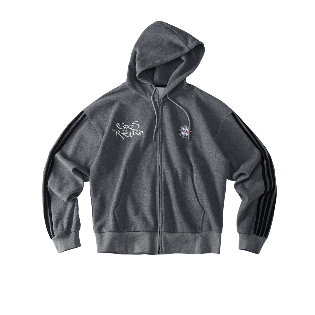 CoosRetro Casual Versatile Striped Cardigan Hooded Sweater