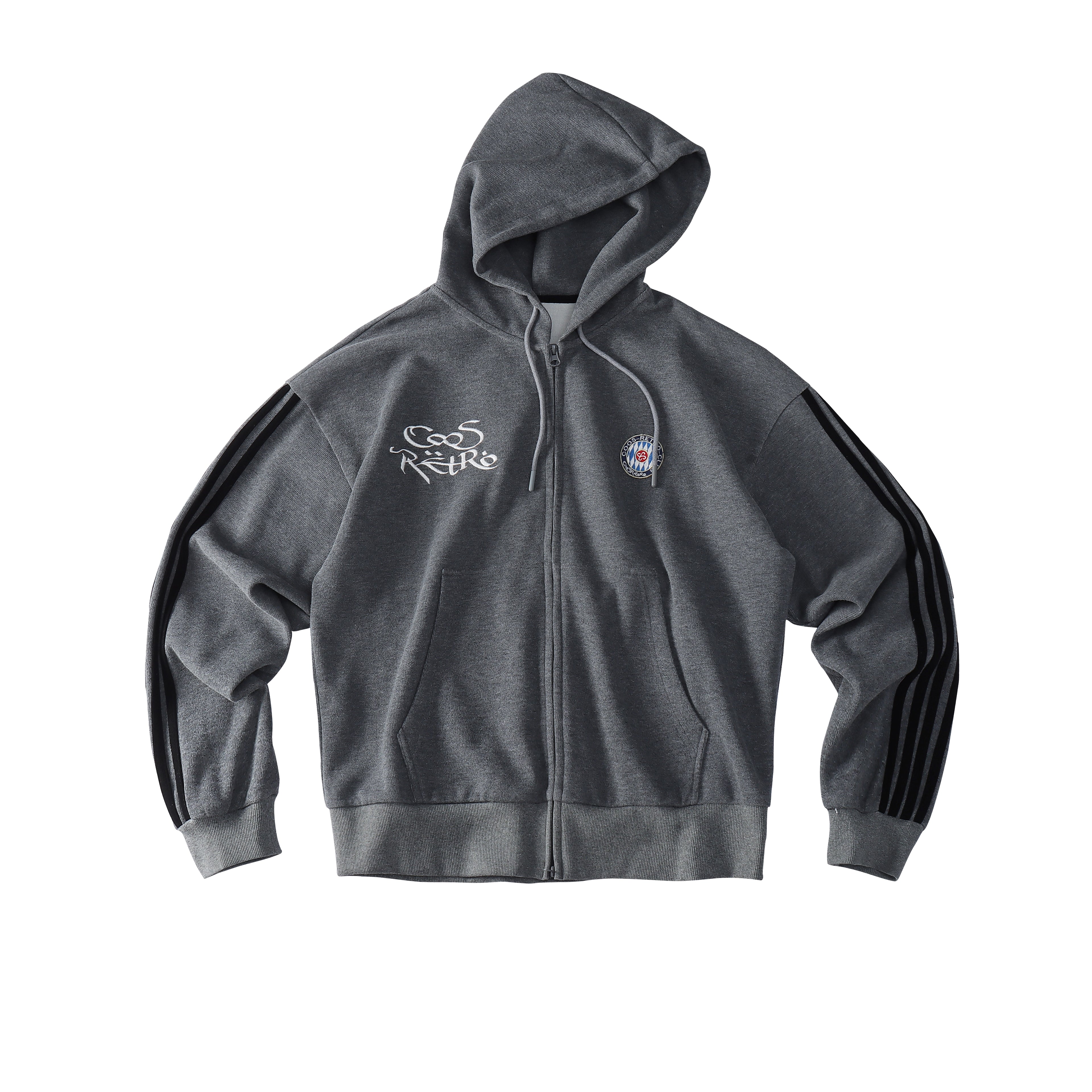 CoosRetro Casual Versatile Striped Cardigan Hooded Sweater