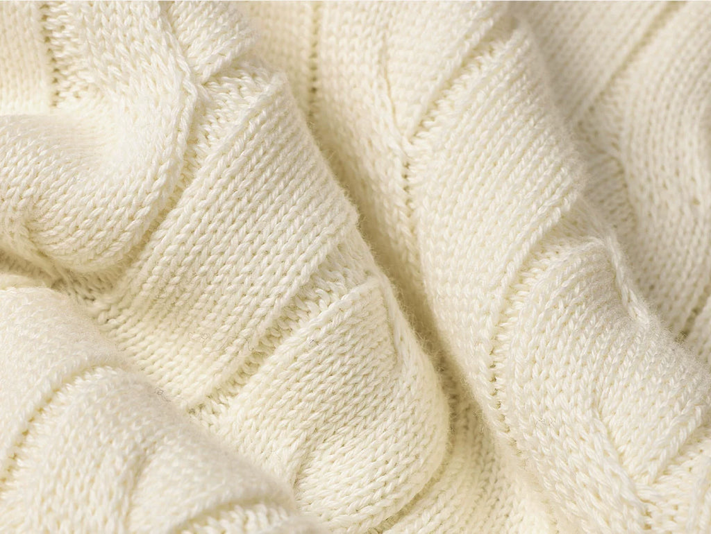 CULTA Vintage Crew Neck Twisted Knitted Sweater