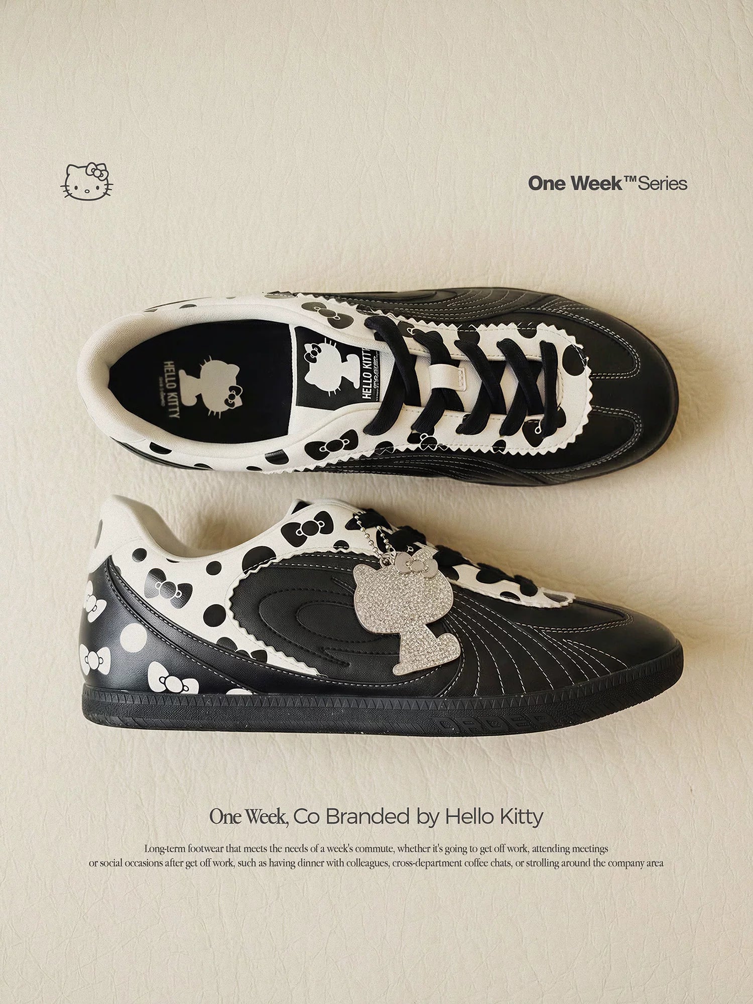 OLDORDER Polka Dot Kitty Casual Versatile Flats