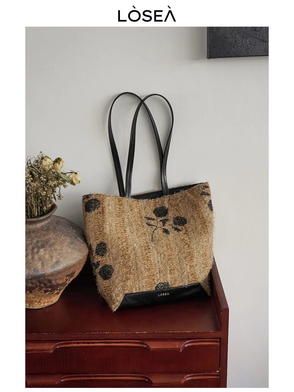 LOSEA New Chinese Guofeng Shoulder Large Capacity Tote Bag