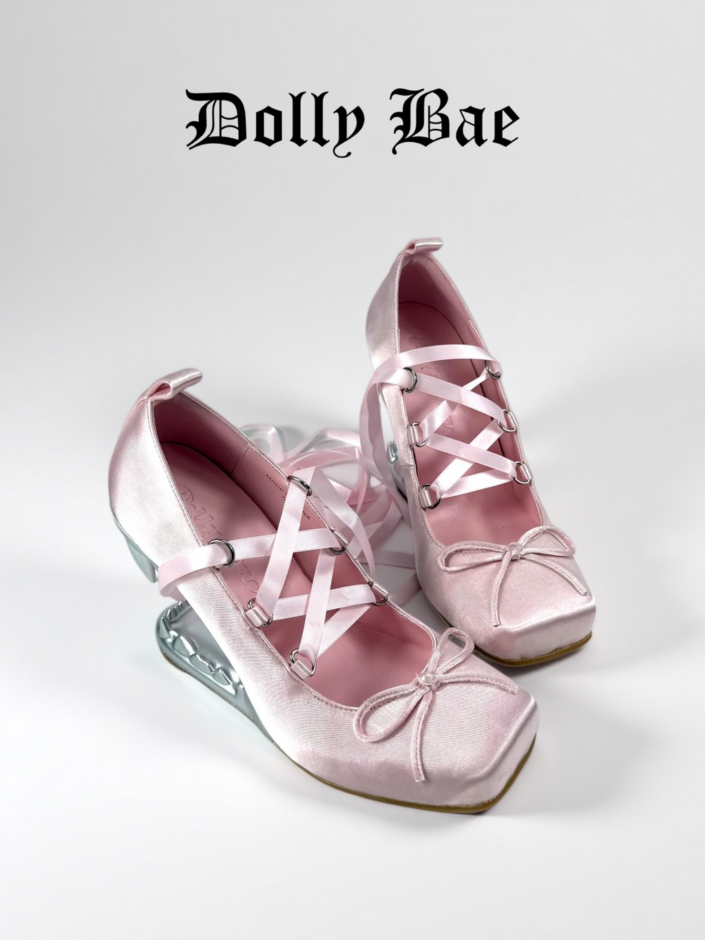 Dollybae Square Head Bow Ribbon Ballet Shoes