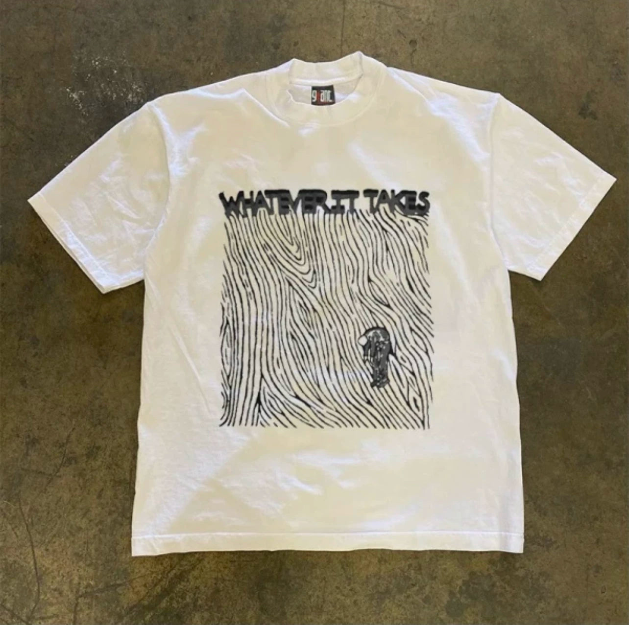 UPUPXIA Retro Skeleton Print Loose Tee