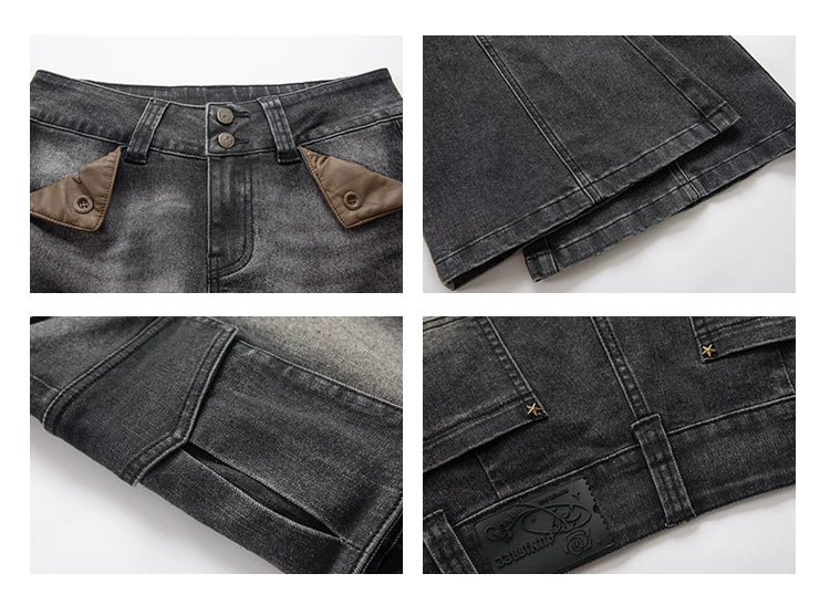 UNIFREE Low-rise Wide-leg Floor-mopping Trousers