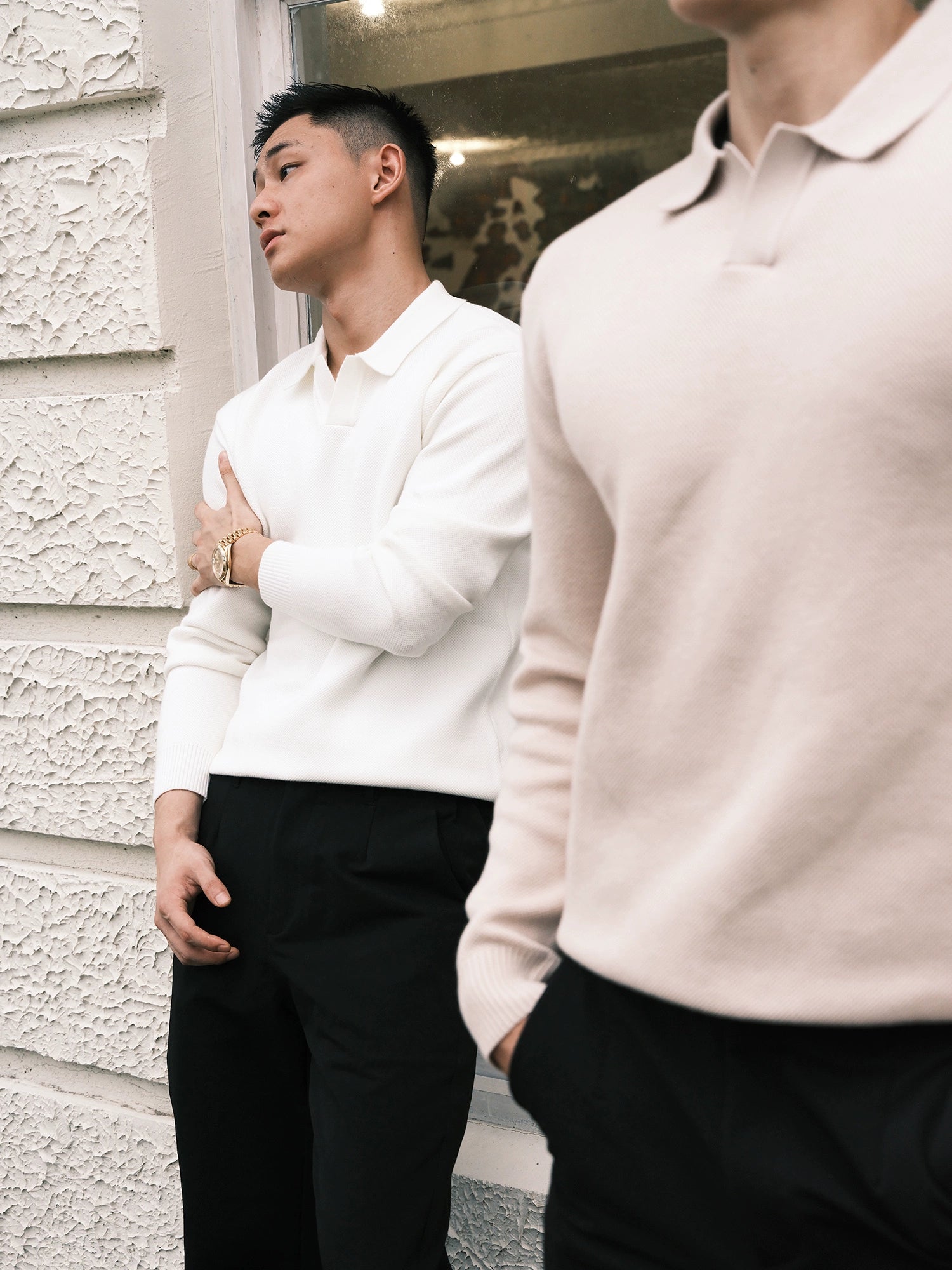 GTAL Retro Casual Long-sleeved Lapel Knitted Sweater