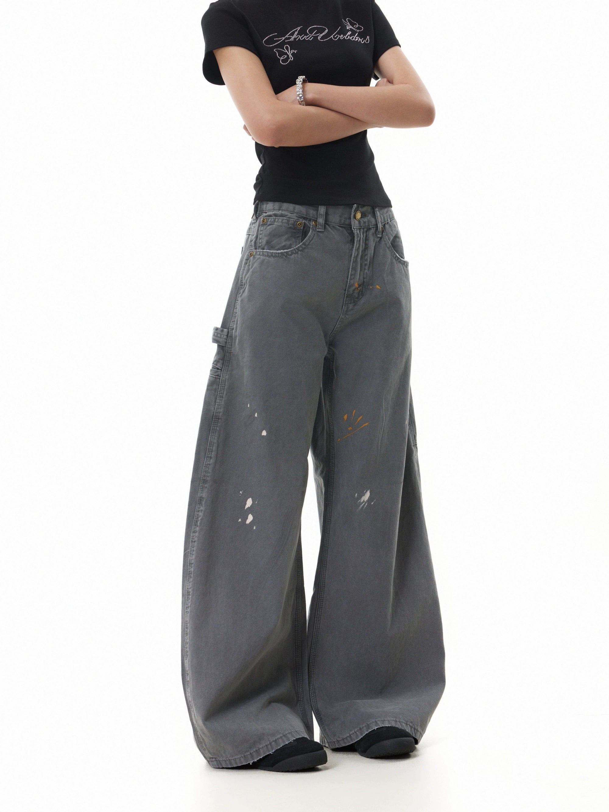BTSG Retro Ink Splashing Point Scimitar Tooling Slacks