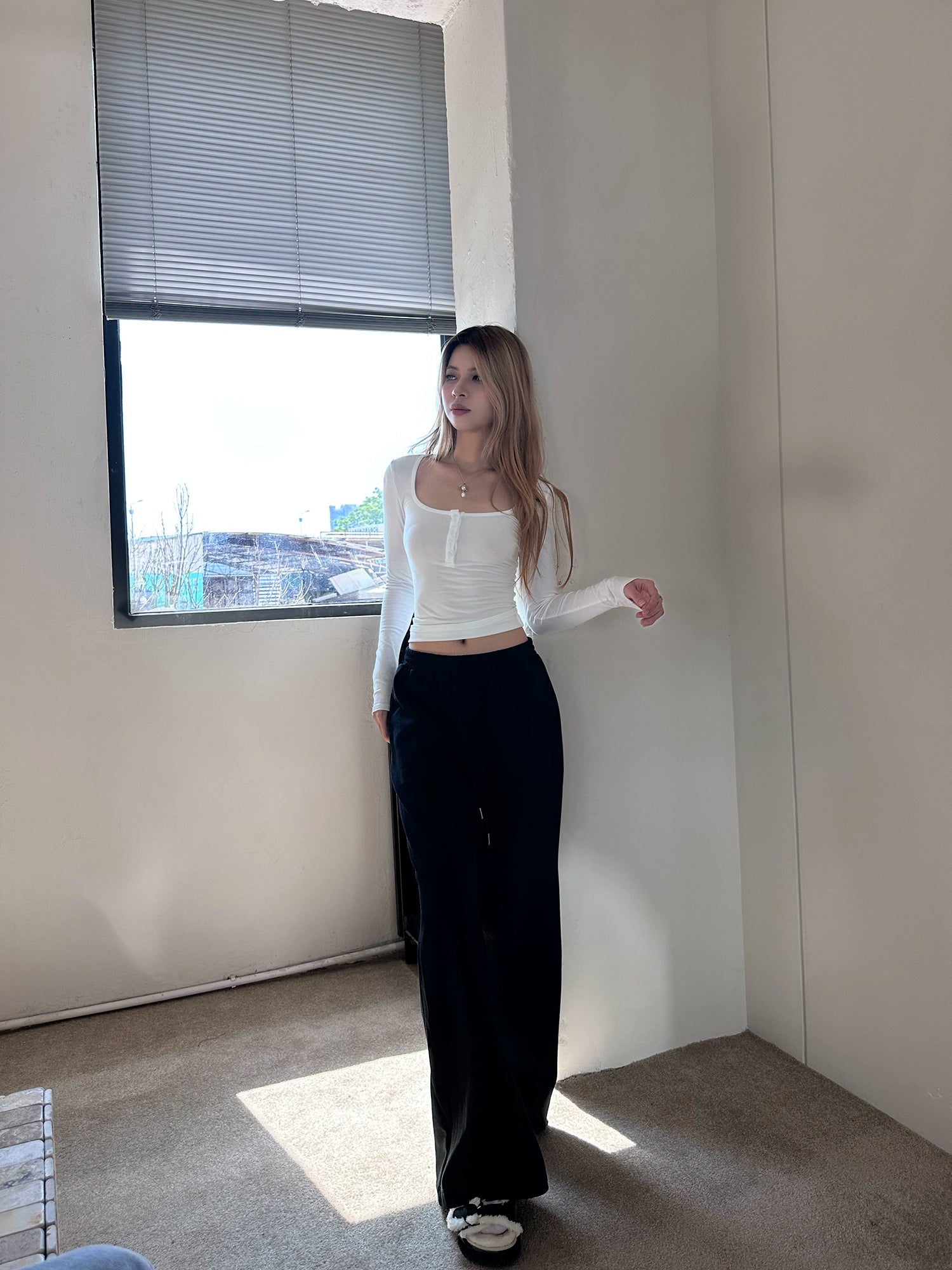 Audwyn Square Neck  Knitted Long Sleeve