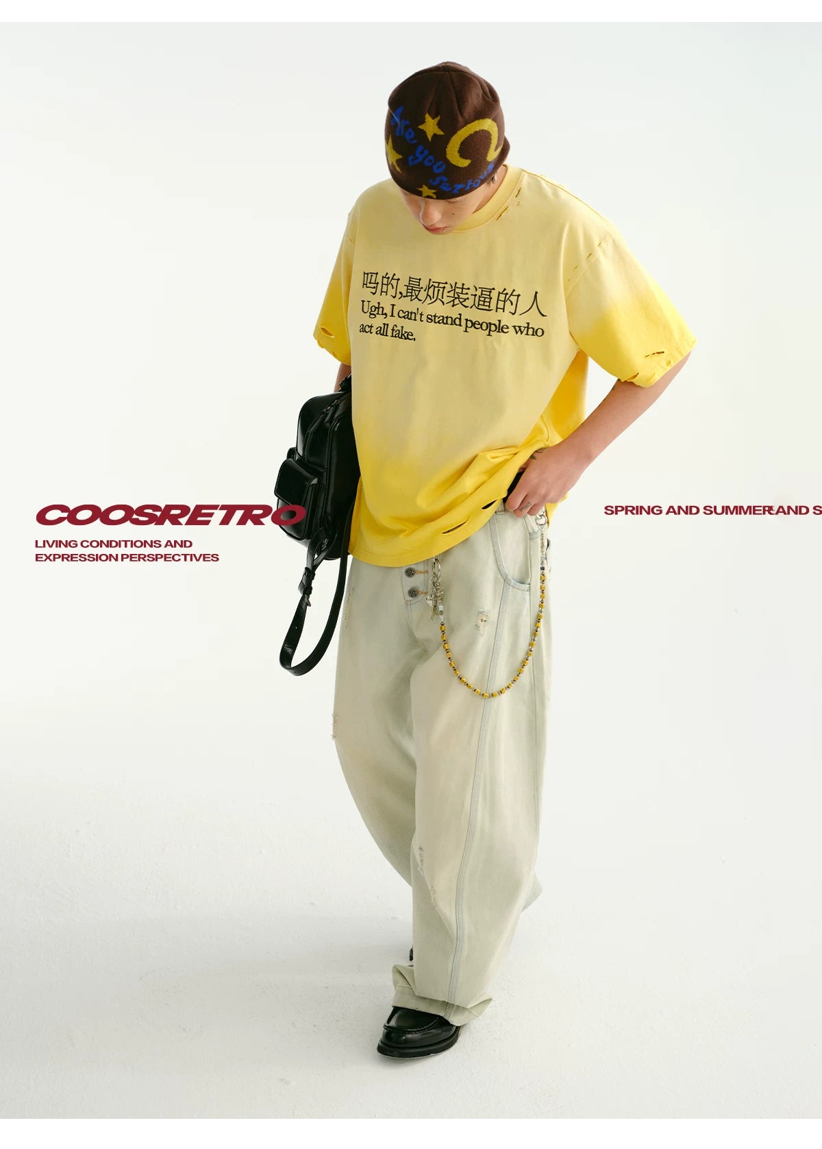 CoosRetro Ripped Fun Printed Loose Tee