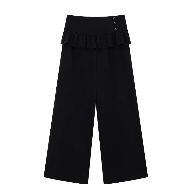 Ablueberry Fake Two-Piece Fart Curtain Straight Casual Pants