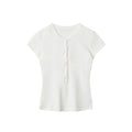 Nariele Semi-open Neck Slim Fit Tee