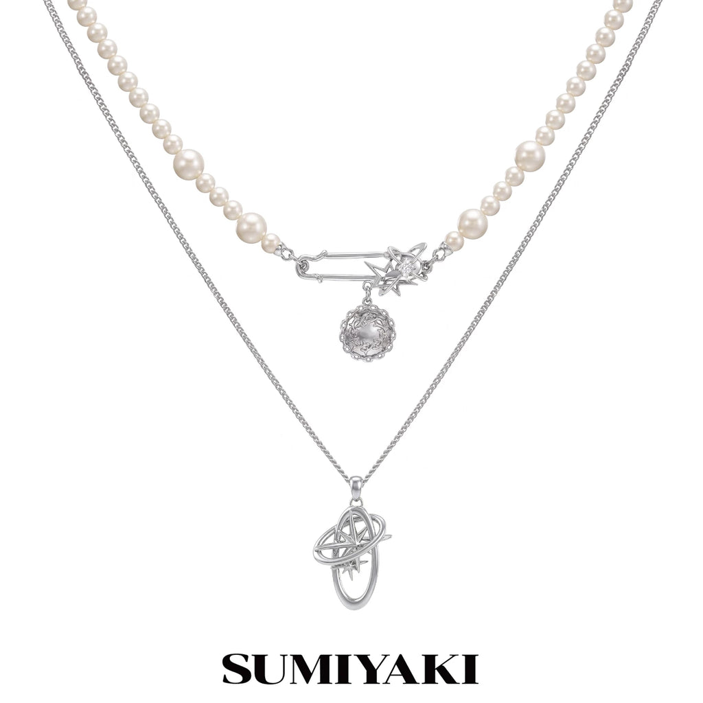 SUMIYAKI Vintage Pearl Double Layer Necklace