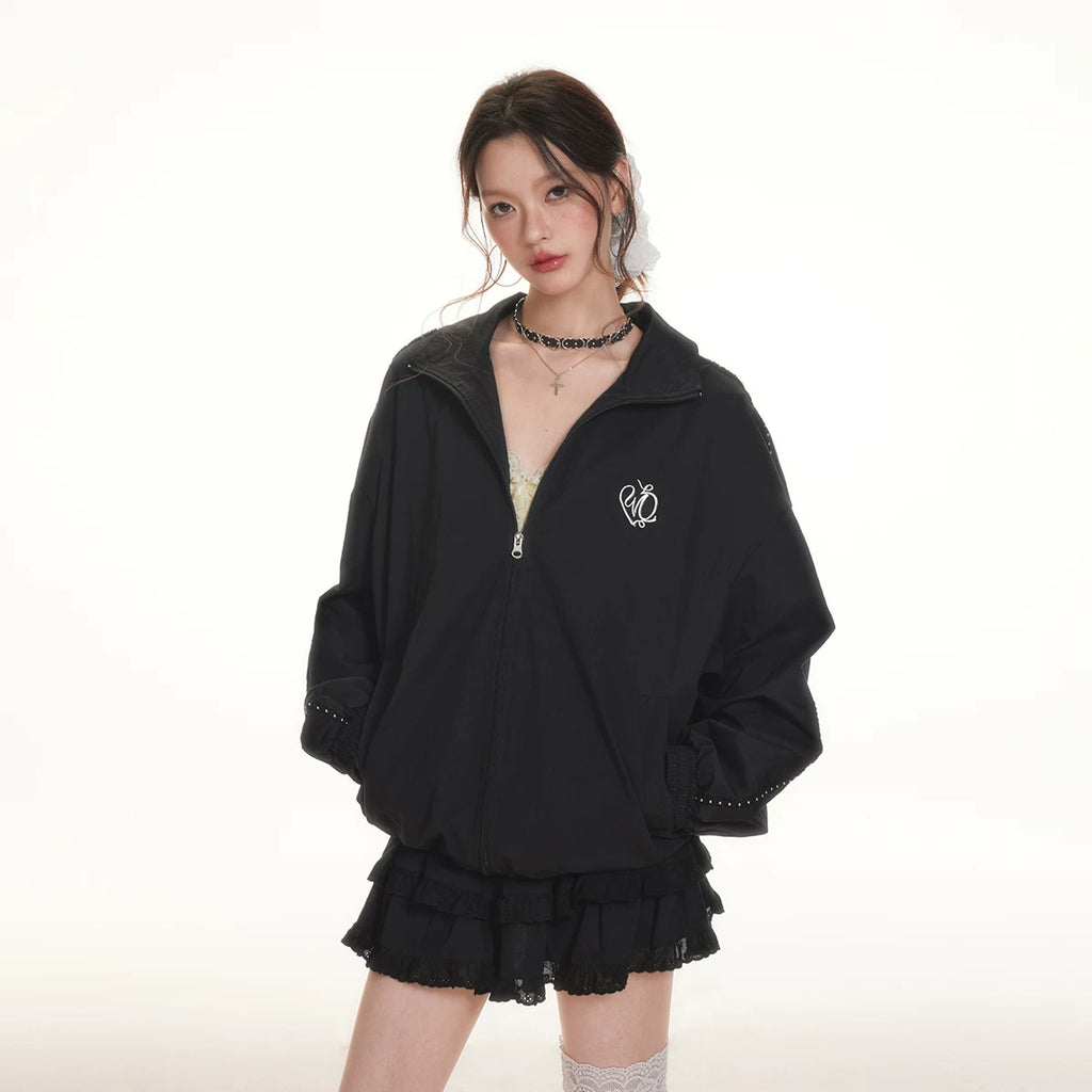 Imone Splicing Lace Light Loose Short Coat