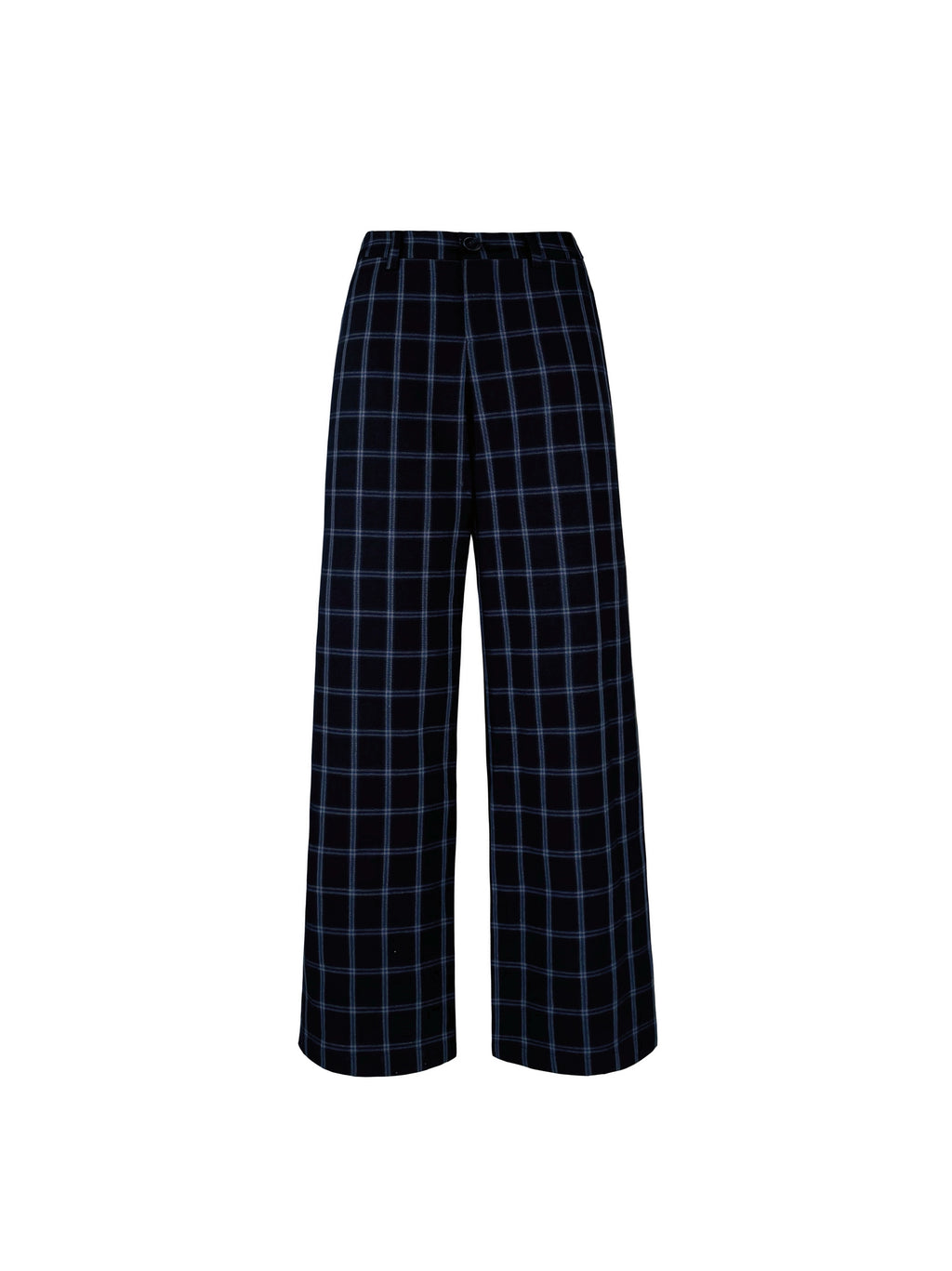 Jim Kennet Low-rise Retro Blue Plaid Slacks