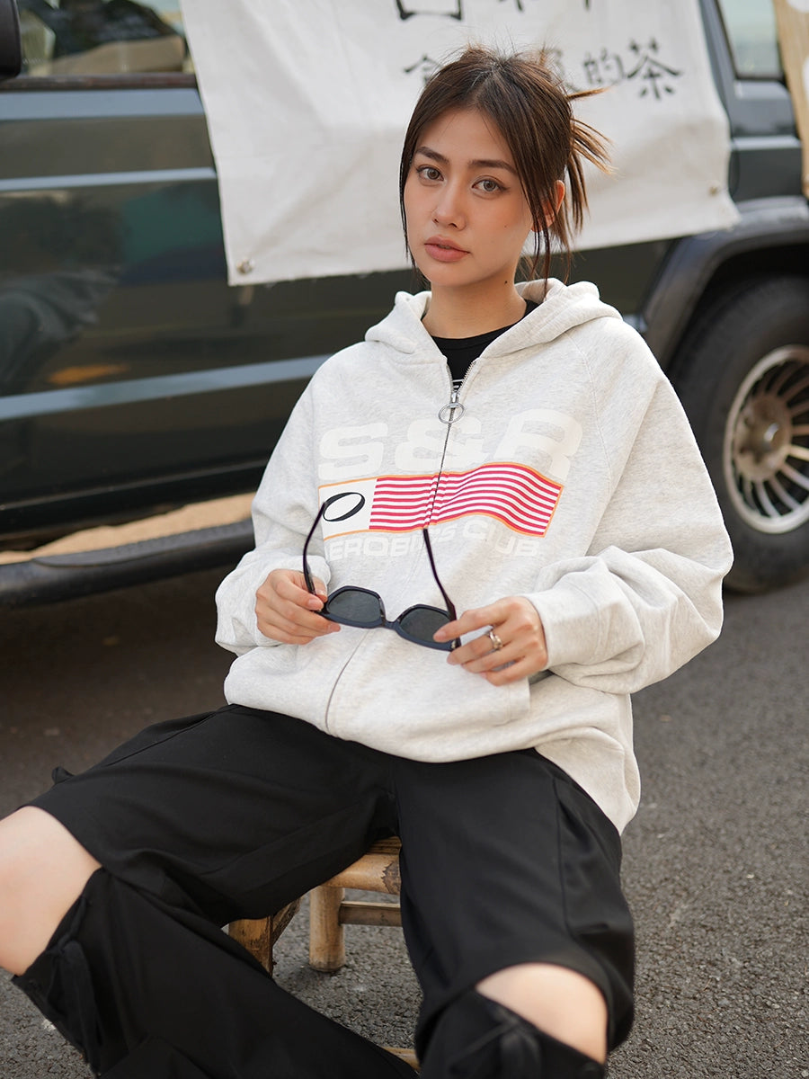 SOSER American Cardigan Top Zip Up Jacket