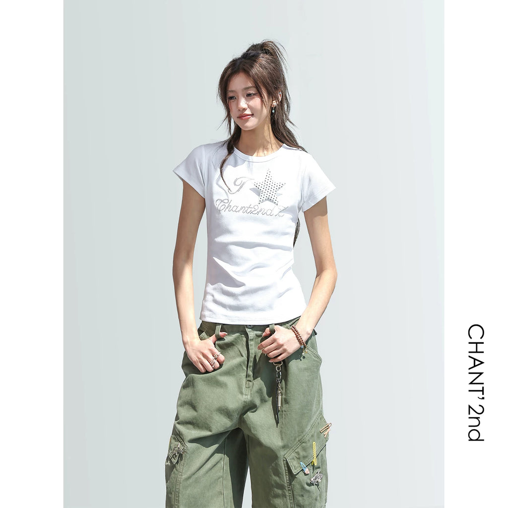 CHANT2nd Star Hot Diamond Front Shoulder Tee