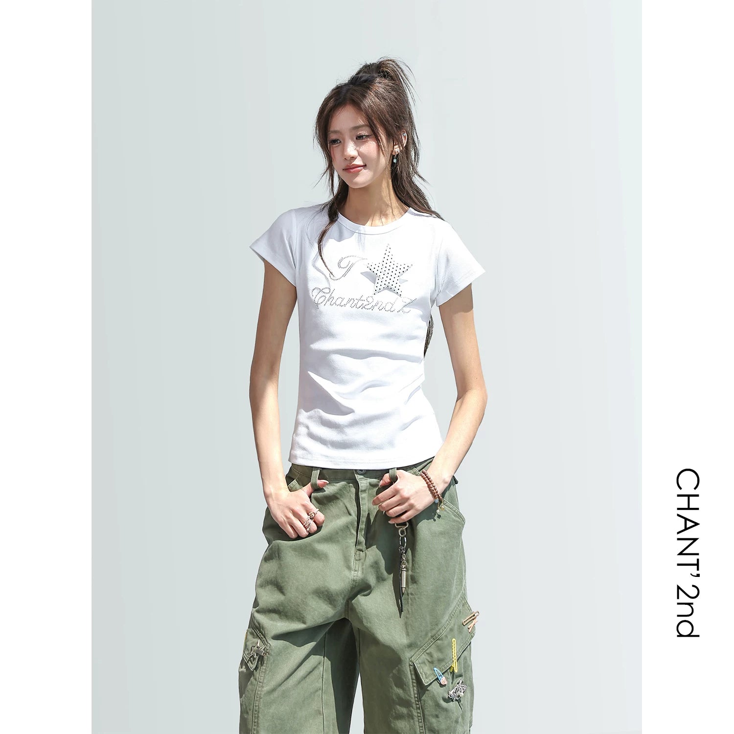 CHANT2nd Star Hot Diamond Front Shoulder Tee