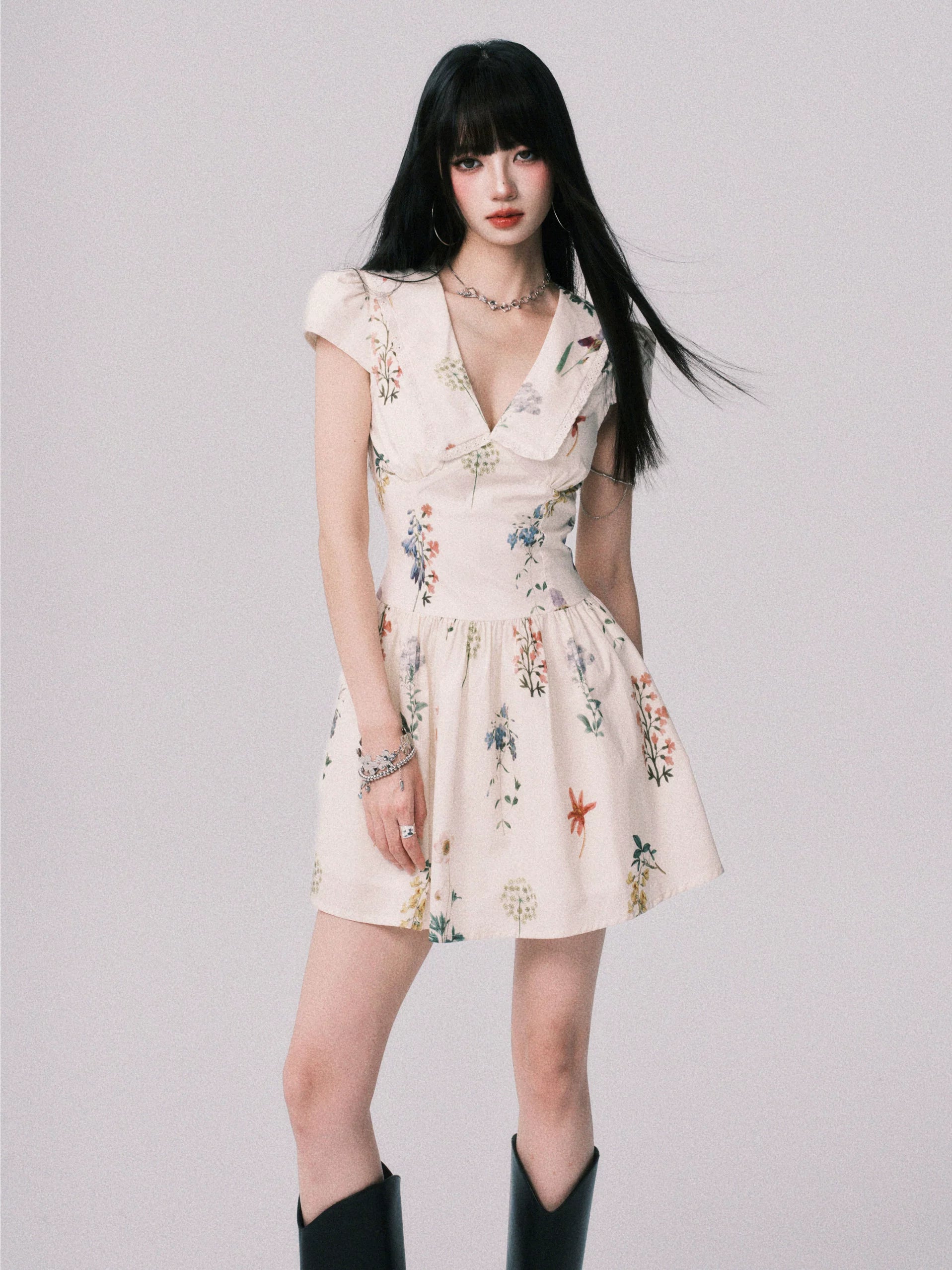 LULUSWINGS Doll Collar Sweet A-word Dress