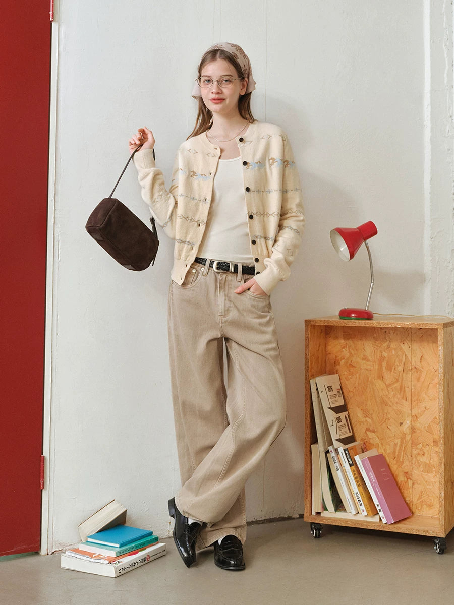 714Street Casual Jacquard Sweater Cardigan