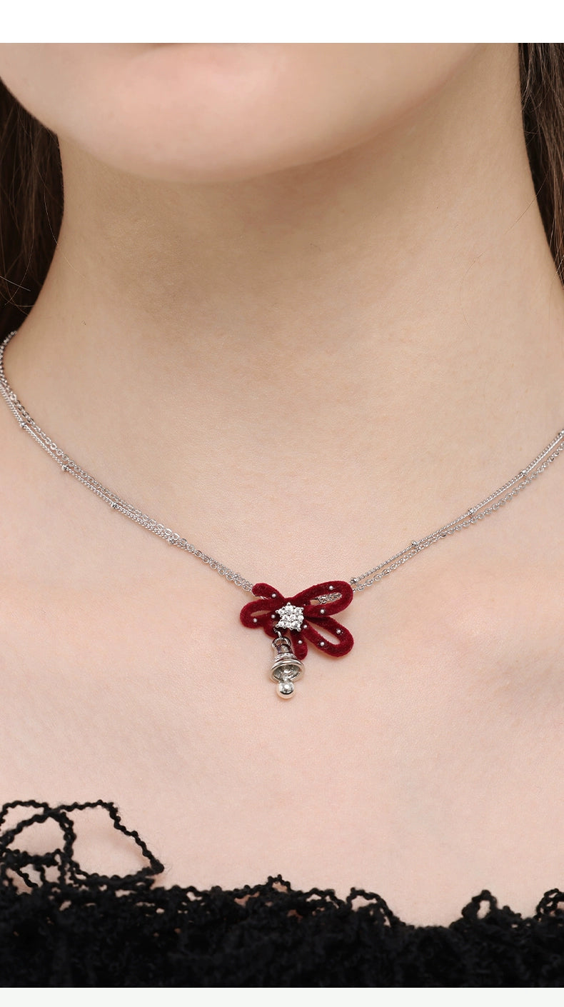 BULUBULU Bow Bell Double Clavicle Chain