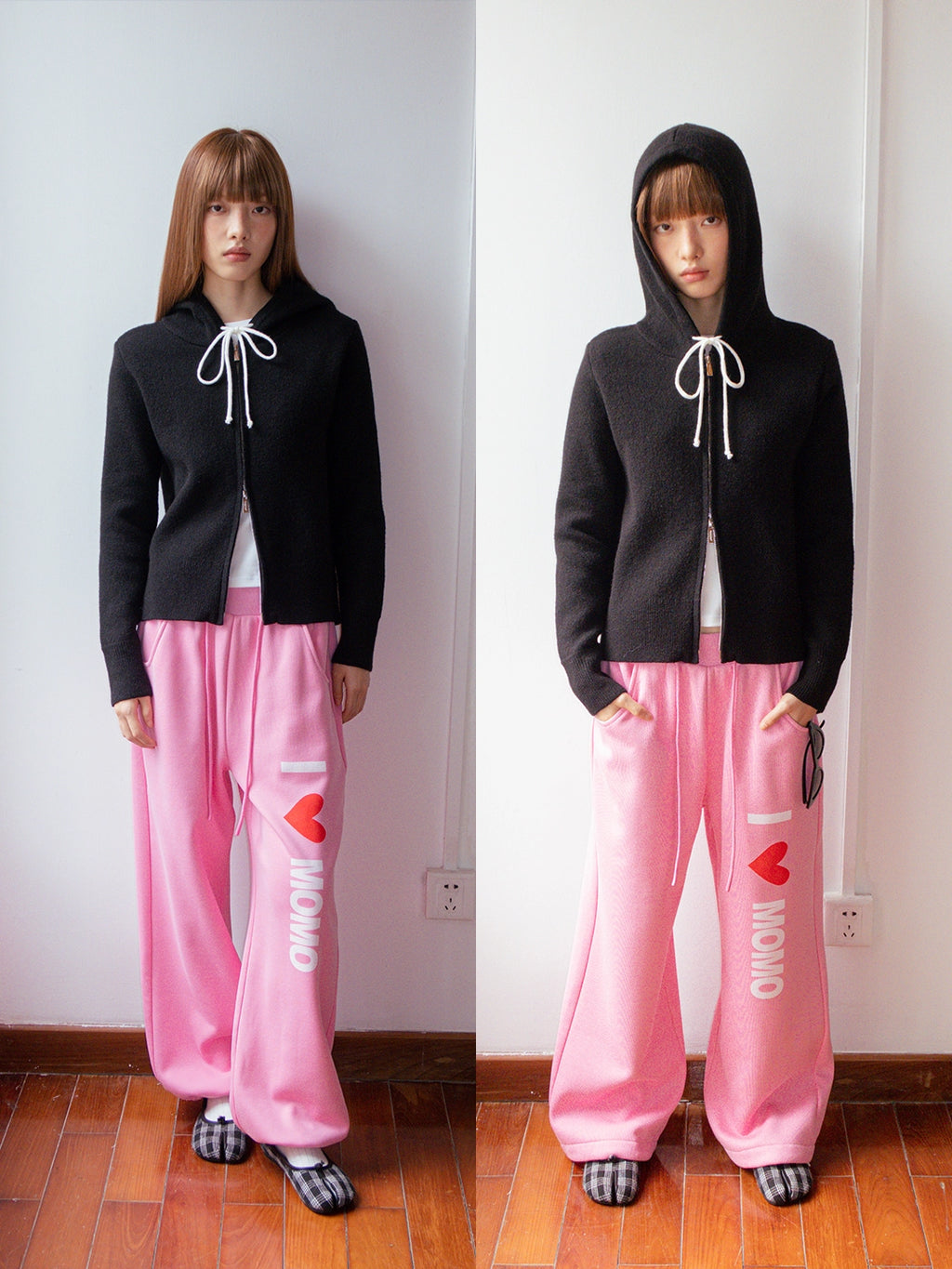 FUNKYFUN Double Zipper Micro-loose Knitted Sweater Jacket