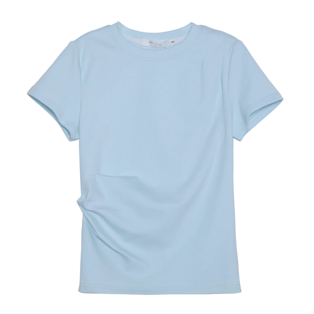 XUJING Crew Neck Shoulder Versatile Skinny Tee