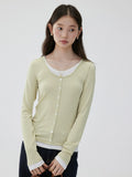VOOE Fake Two Pieces Casual and Thin Round Neck Long Sleeves
