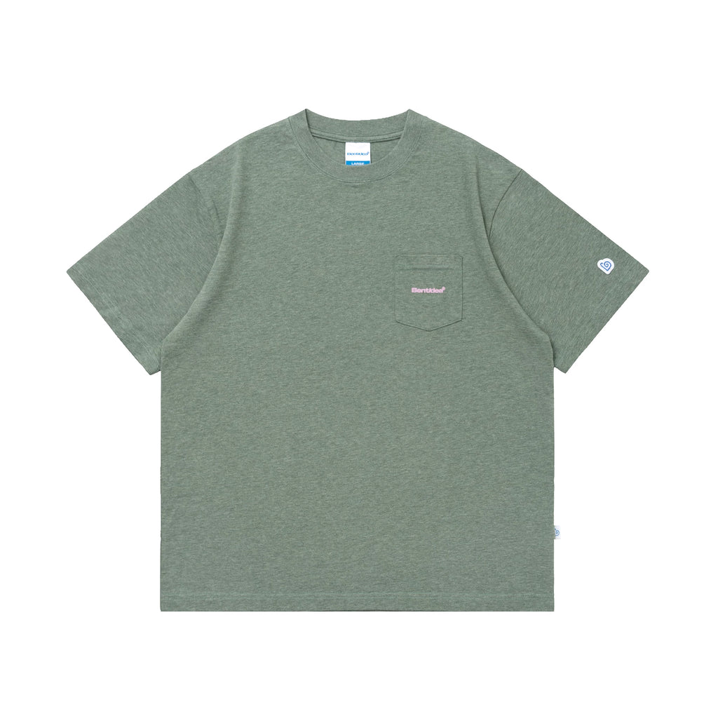 BENT IDEA Pocket Letter Print Loose Tee