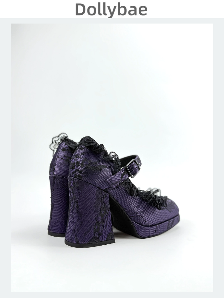 Dollybae Lace Thick Heels