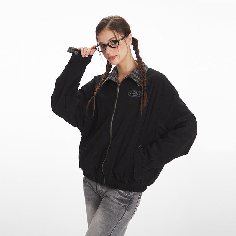 Nariele Wears A Contrasting Plaid Vintage Versatile Coat on Both Sides