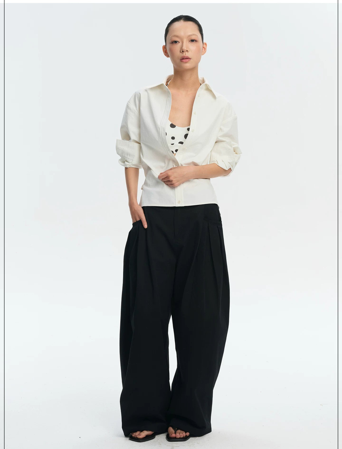 LINY LIBERTY Loose Waist Slim Long-sleeved Shirt