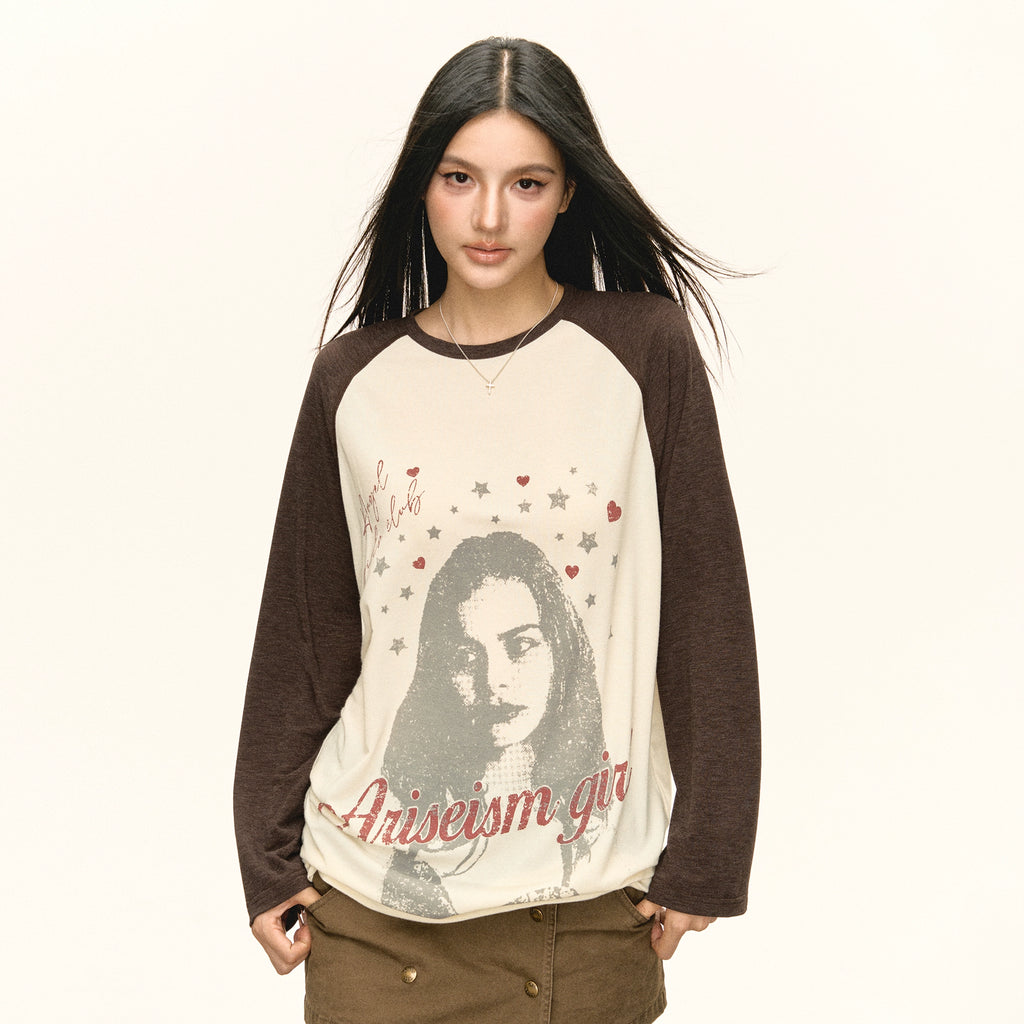Ariseism Vintage Versatile Shoulder Sleeve Long Sleeve