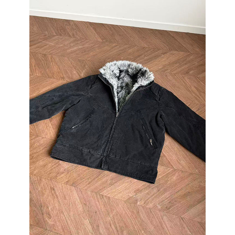 EME Stand-up Neck Zip Vintage Jacket