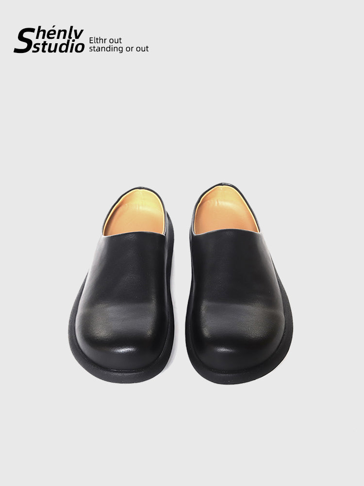SHENLV Studio Simple Big Head Soft Bottom Outer Slippers