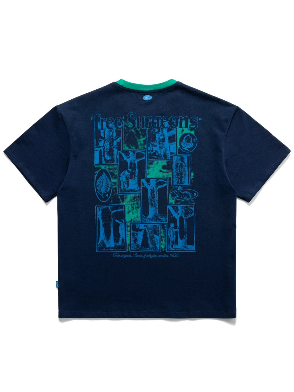 LUCKUP Retro Loose Contrasting Color Round Neck Tee