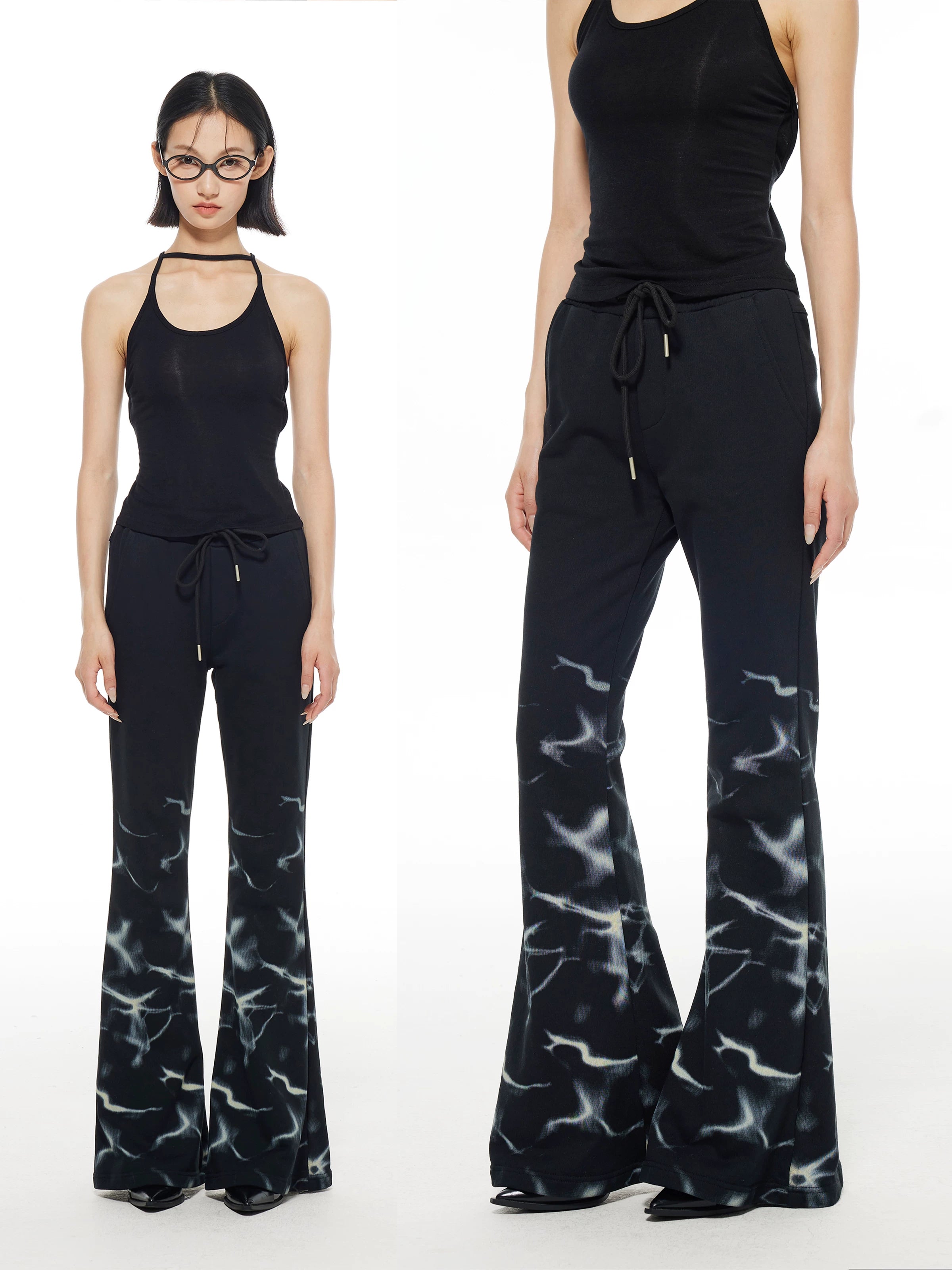 THELIGHT Flash Print Casual Micro Sweatpants