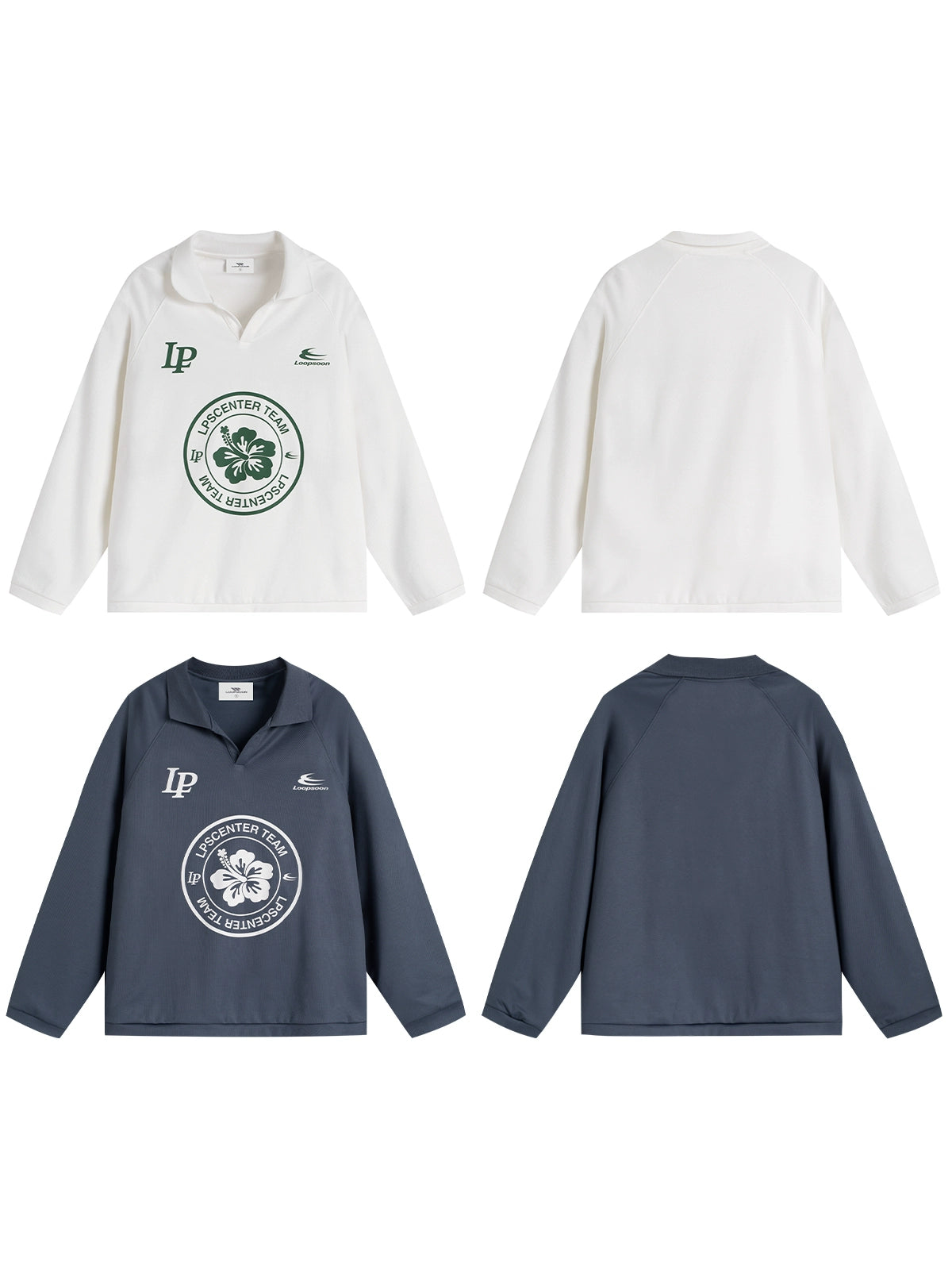 Loopsoon Polo Shirt Creative Printing Casual Versatile Long Sleeve