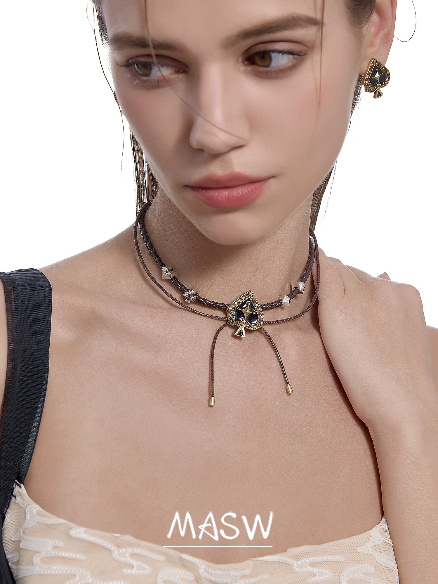 MASW Sweet Cool Maillard Wind Collarbone Neck Chain