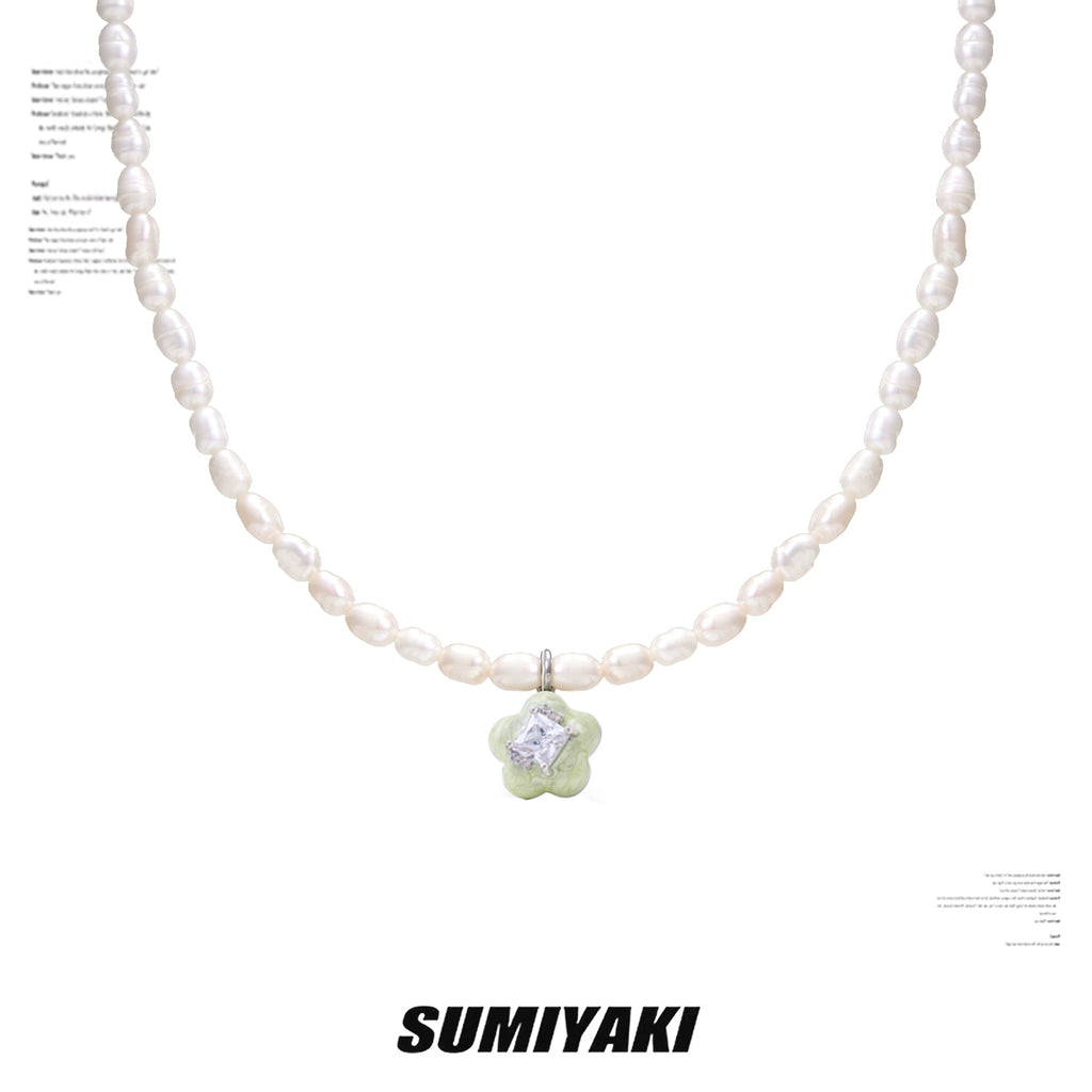 SUMIYAKI Natural Freshwater Pearl Clavicle Chain