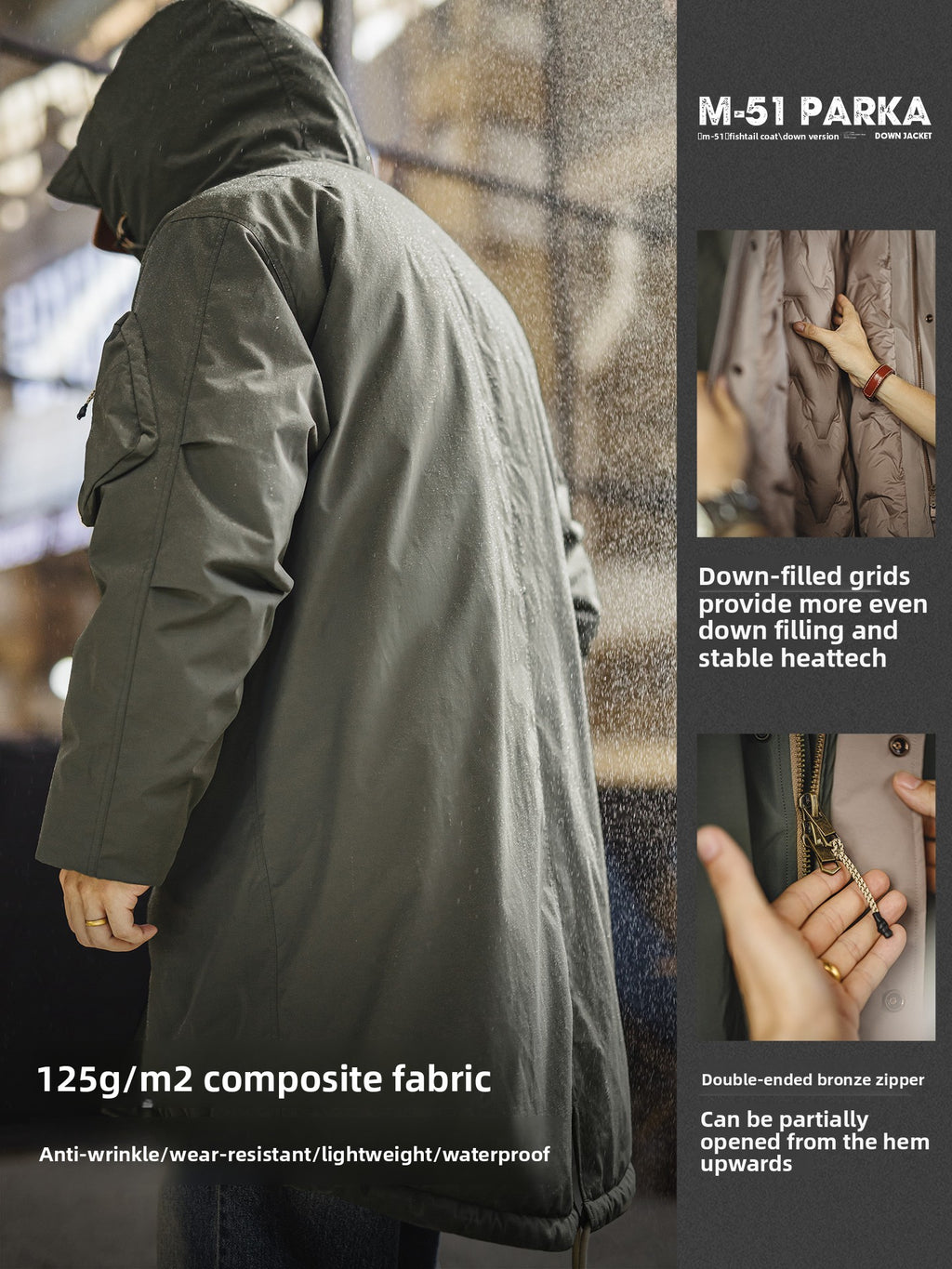 Madden retro M51 hooded trench coat jacket