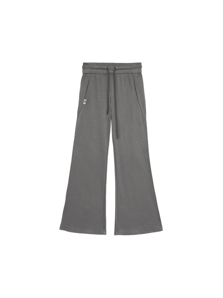 FUZZYKON Split Simple Drawstring Flared Sweatpants