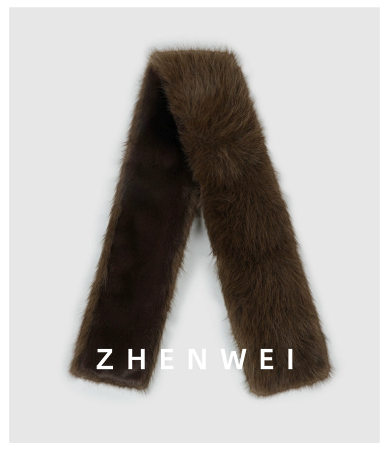 ZHENWEI Thickened Furry Scarf