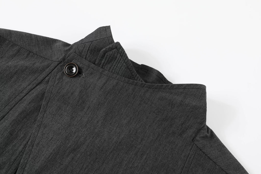 TAICHIISM Vintage Diagonal Placket Spliced Short-sleeved Shirt