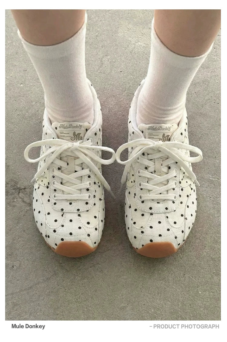 Donkey Polka Dot Versatile Simple Thin-soled Casual Shoes