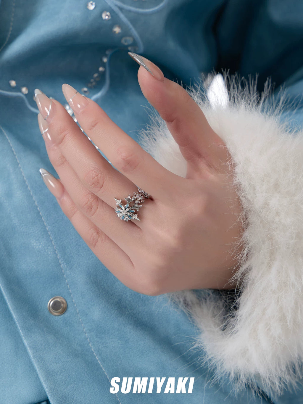SUMIYAKI Rotating Multi-layer Snowflake Ring