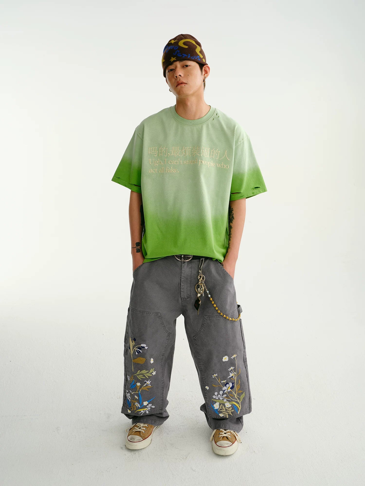 CoosRetro Ripped Fun Printed Loose Tee
