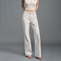 AGAM Contrast Waist Straight Pull Casual Pants